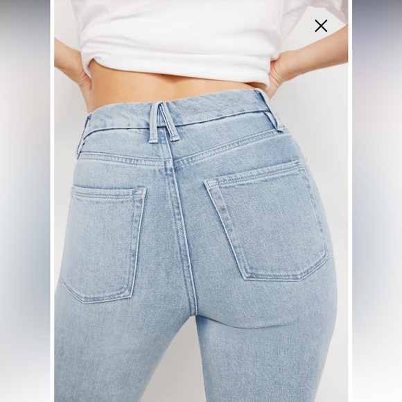 Good American Good Boy High Waist Side Slit Raw Hem Jeans Size 27 - Picture 6 of 16